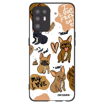 Picasee silikonowe czarne etui na OPPO A94 5G - Frenchies