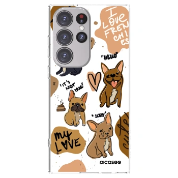 Picasee silikonowe przeźroczyste etui na Samsung Galaxy S23 Ultra 5G - Frenchies