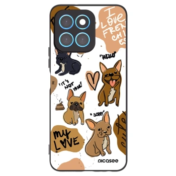 Picasee silikonowe czarne etui na Honor X8 5G - Frenchies