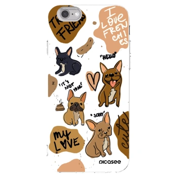 Picasee silikonowe przeźroczyste etui na Apple iPhone 6/6S - Frenchies