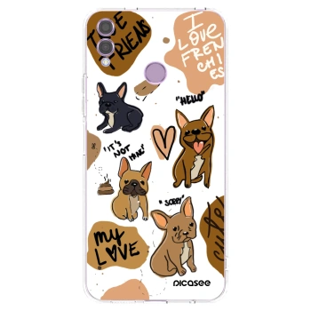 Picasee silikonowe przeźroczyste etui na Honor 8X - Frenchies