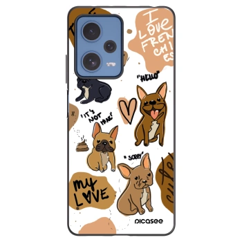 Picasee silikonowe czarne etui na Xiaomi Redmi Note 12 Pro 5G - Frenchies