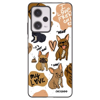Picasee silikonowe czarne etui na Xiaomi Redmi Note 12 Pro+ 5G - Frenchies