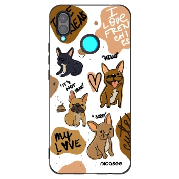 Picasee silikonowe czarne etui na Huawei Nova 3 - Frenchies