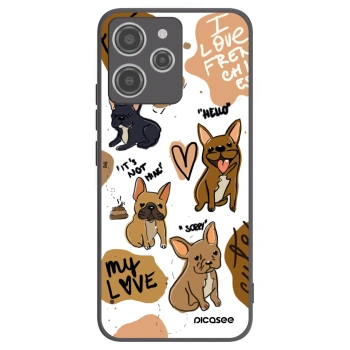 Picasee silikonowe czarne etui na Xiaomi Redmi 12 4G - Frenchies