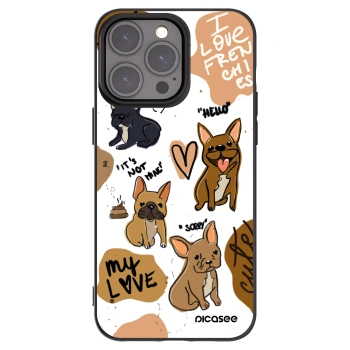 Picasee silikonowe czarne etui na Apple iPhone 15 Pro Max - Frenchies