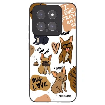 Picasee silikonowe czarne etui na Xiaomi 14 - Frenchies