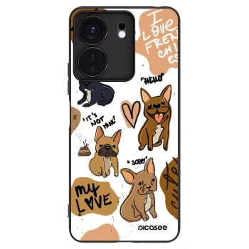 Picasee silikonowe czarne etui na Xiaomi Redmi 13C 4G - Frenchies
