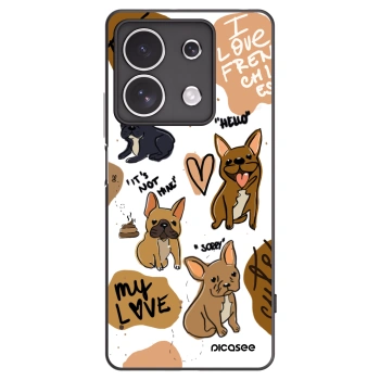 Picasee silikonowe czarne etui na Xiaomi Redmi Note 13 4G - Frenchies
