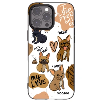 Picasee silikonowe czarne etui na Apple iPhone 16 Pro Max - Frenchies