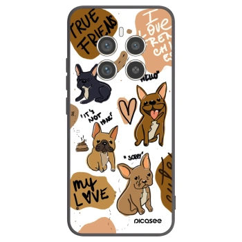 Picasee silikonowe czarne etui na Realme 12 Pro 5G - Frenchies