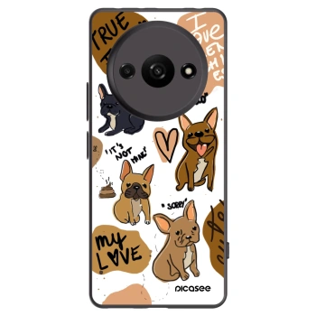 Picasee silikonowe czarne etui na Xiaomi Redmi A3 - Frenchies