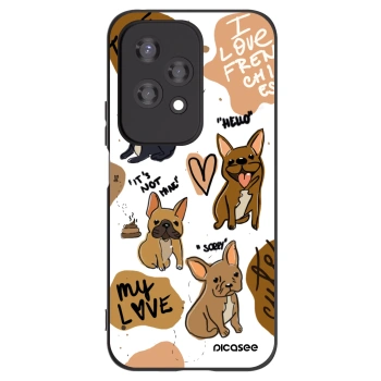 Picasee silikonowe czarne etui na Honor 200 Lite - Frenchies
