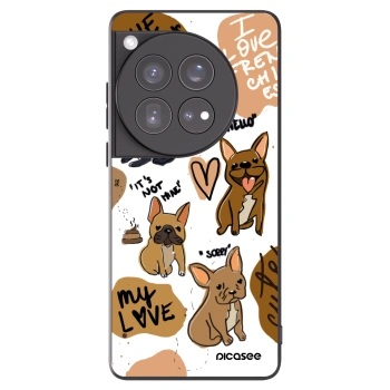 Picasee silikonowe czarne etui na OnePlus 12 5G - Frenchies