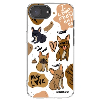 Picasee silikonowe przeźroczyste etui na Apple iPhone 16e - Frenchies