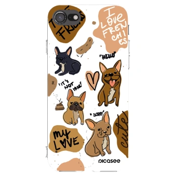 Picasee silikonowe przeźroczyste etui na Apple iPhone 7 - Frenchies