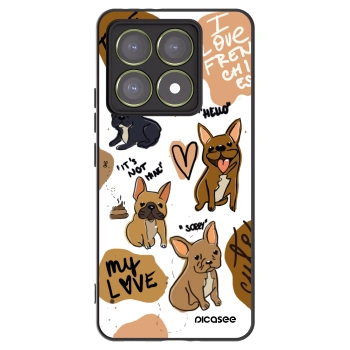 Picasee silikonowe czarne etui na Xiaomi 14T - Frenchies