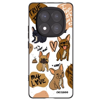 Picasee silikonowe czarne etui na Xiaomi Redmi Note 14 Pro 5G - Frenchies