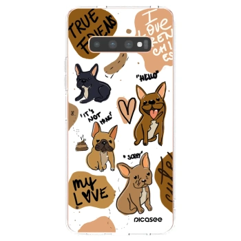 Picasee silikonowe przeźroczyste etui na Samsung Galaxy S10 Plus G975 - Frenchies