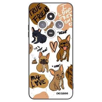 Picasee silikonowe czarne etui na Xiaomi Redmi 14C - Frenchies