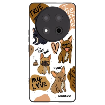 Picasee silikonowe czarne etui na Honor Magic7 Lite 5G - Frenchies