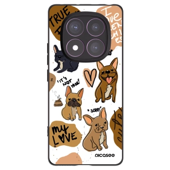 Picasee silikonowe czarne etui na Xiaomi Redmi Note 14 Pro 4G - Frenchies