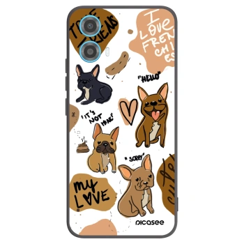 Picasee silikonowe czarne etui na Motorola Moto G34 5G - Frenchies