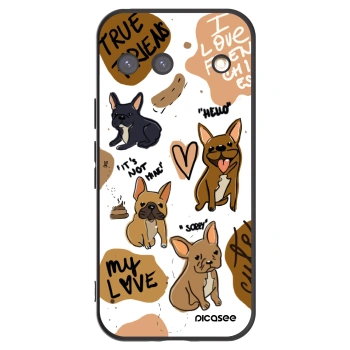 Picasee silikonowe czarne etui na Google Pixel 9 - Frenchies