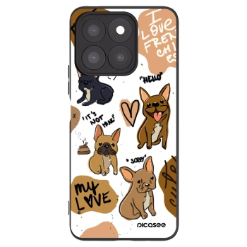 Picasee silikonowe czarne etui na Honor X8c - Frenchies