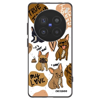 Picasee silikonowe czarne etui na Vivo X200 Pro - Frenchies