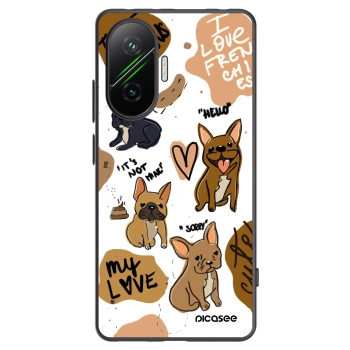 Picasee silikonowe czarne etui na Xiaomi Poco F7 Pro 5G - Frenchies