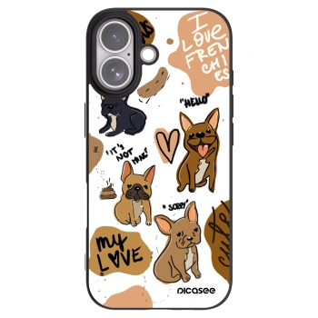 Picasee silikonowe czarne etui na Apple iPhone 17 - Frenchies