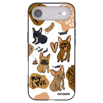 Picasee silikonowe czarne etui na Apple iPhone Air - Frenchies