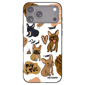 Picasee silikonowe czarne etui na Apple iPhone 17 Pro Max - Frenchies