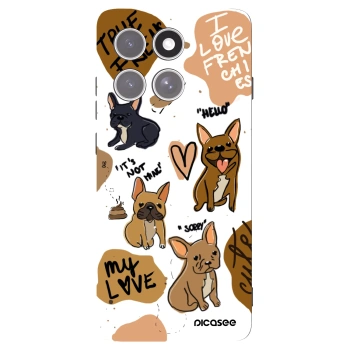 Picasee silikonowe czarne etui na Motorola Edge 60 Pro - Frenchies