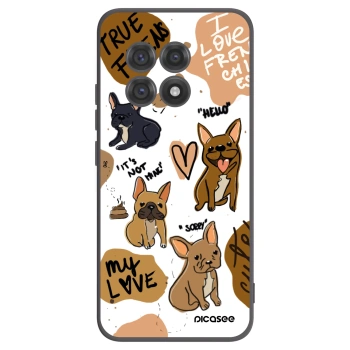 Picasee silikonowe czarne etui na OnePlus 13R 5G - Frenchies