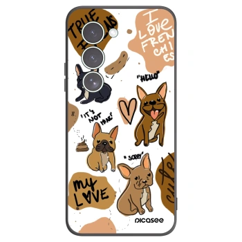 Picasee silikonowe czarne etui na Xiaomi Redmi 15 5G - Frenchies
