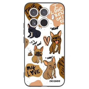 Picasee silikonowe czarne etui na Xiaomi 15T Pro - Frenchies