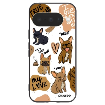 Picasee silikonowe czarne etui na Google Pixel 10 - Frenchies