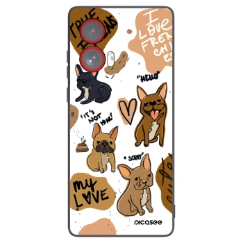 Picasee silikonowe czarne etui na Motorola Edge 50 Fusion - Frenchies