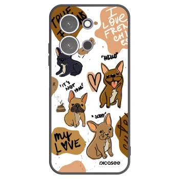 Picasee silikonowe czarne etui na Xiaomi Redmi 15C 5G - Frenchies