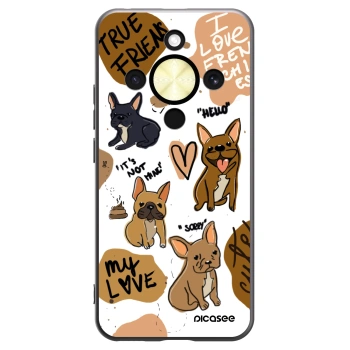 Picasee silikonowe czarne etui na Honor Magic8 Lite 5G - Frenchies