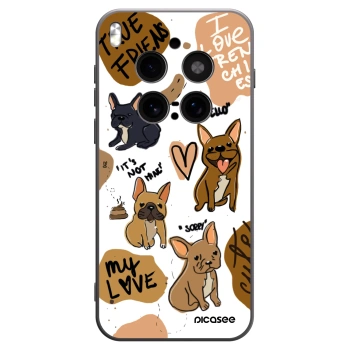 Picasee silikonowe czarne etui na Vivo X300 Pro - Frenchies