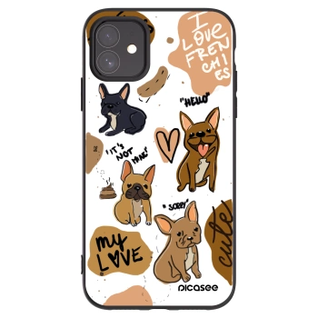 Picasee silikonowe czarne etui na Apple iPhone 11 - Frenchies