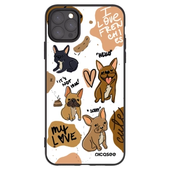 Picasee silikonowe czarne etui na Apple iPhone 11 Pro Max - Frenchies