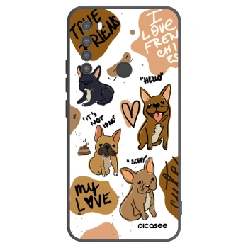 Picasee silikonowe czarne etui na Xiaomi Redmi Note 8 - Frenchies
