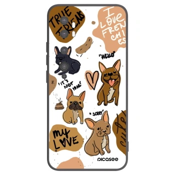 Picasee silikonowe czarne etui na Xiaomi Mi Note 10 (Pro) - Frenchies