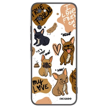 Picasee silikonowe czarne etui na Samsung Galaxy S20 G980F - Frenchies