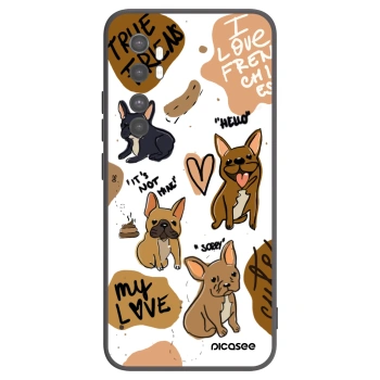 Picasee silikonowe czarne etui na Xiaomi Mi Note 10 Lite - Frenchies