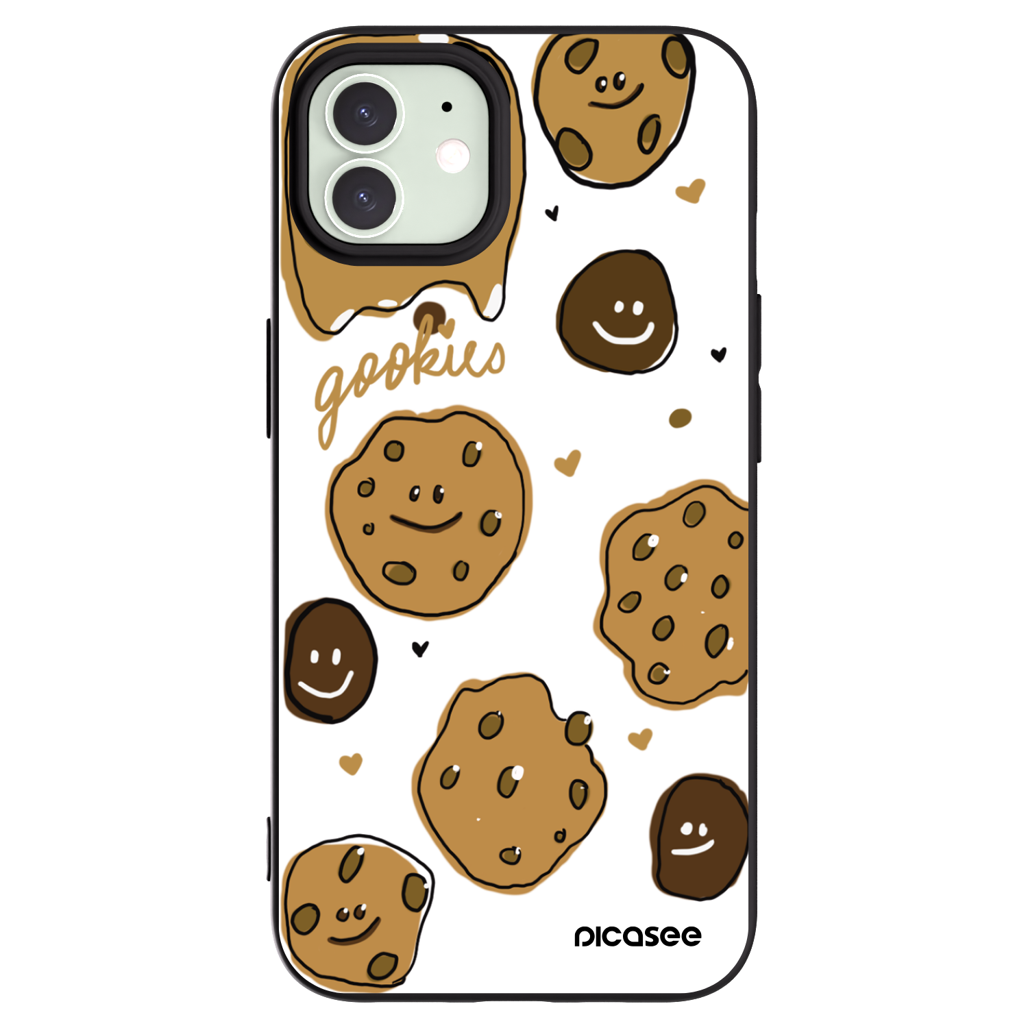 Picasee silikonowe czarne etui na Apple iPhone 12 - Gookies